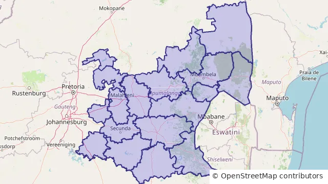 Map of Mpumalanga
